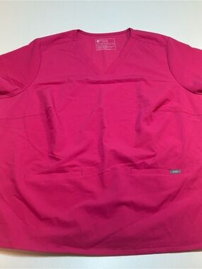 FIGS Casma 3-Pocket Scrub Top V-Neck Pink Technical Collection Healthcare